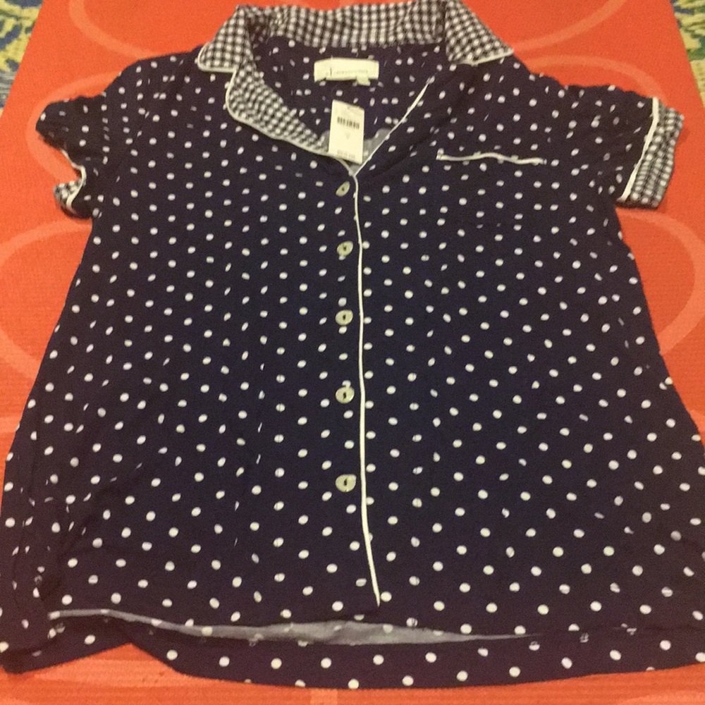 Anthropologie Navy/White Small Pajama Top/Lounge Top NWT